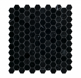 1″ Hexagon Mosaic – Nero Marquina (1)